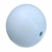 Silikone perle. Rund. 15 mm. Baby blå